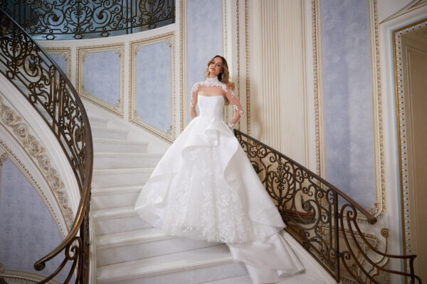 campaign image from Verdin's S/S 2027 collection, trunk show at bridals by lori in Atlanta Septermber 11-20 