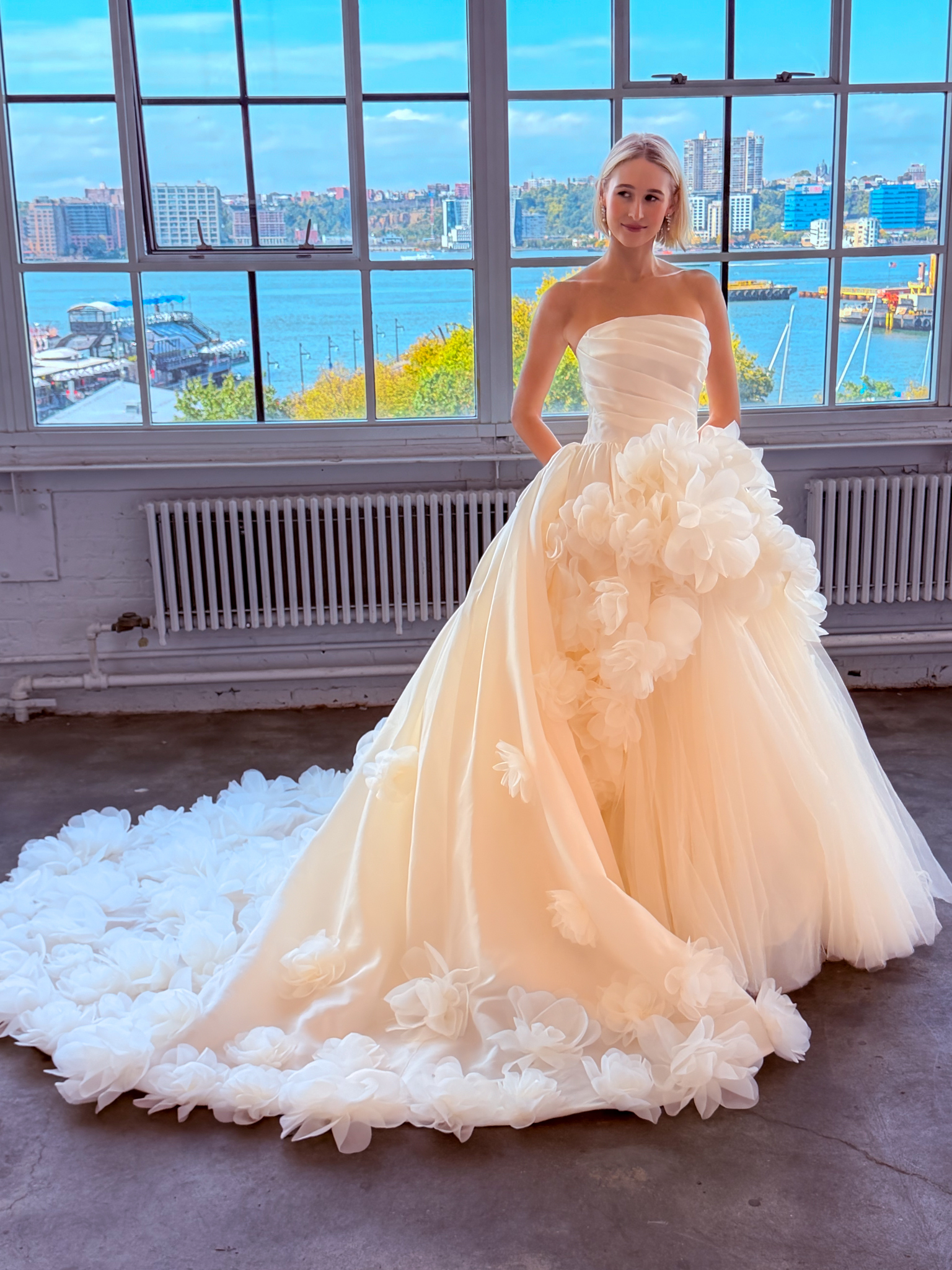New Lazaro gown premiering at the F/W 2026 New York Bridal Fashion Week.